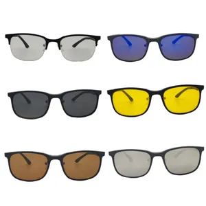 فریم عینک طبی فرم خاص مدل TR2288 مناسب برای انواع فرم صورت به همراه 5 کاور آفتابی مجموعه 6 عددی