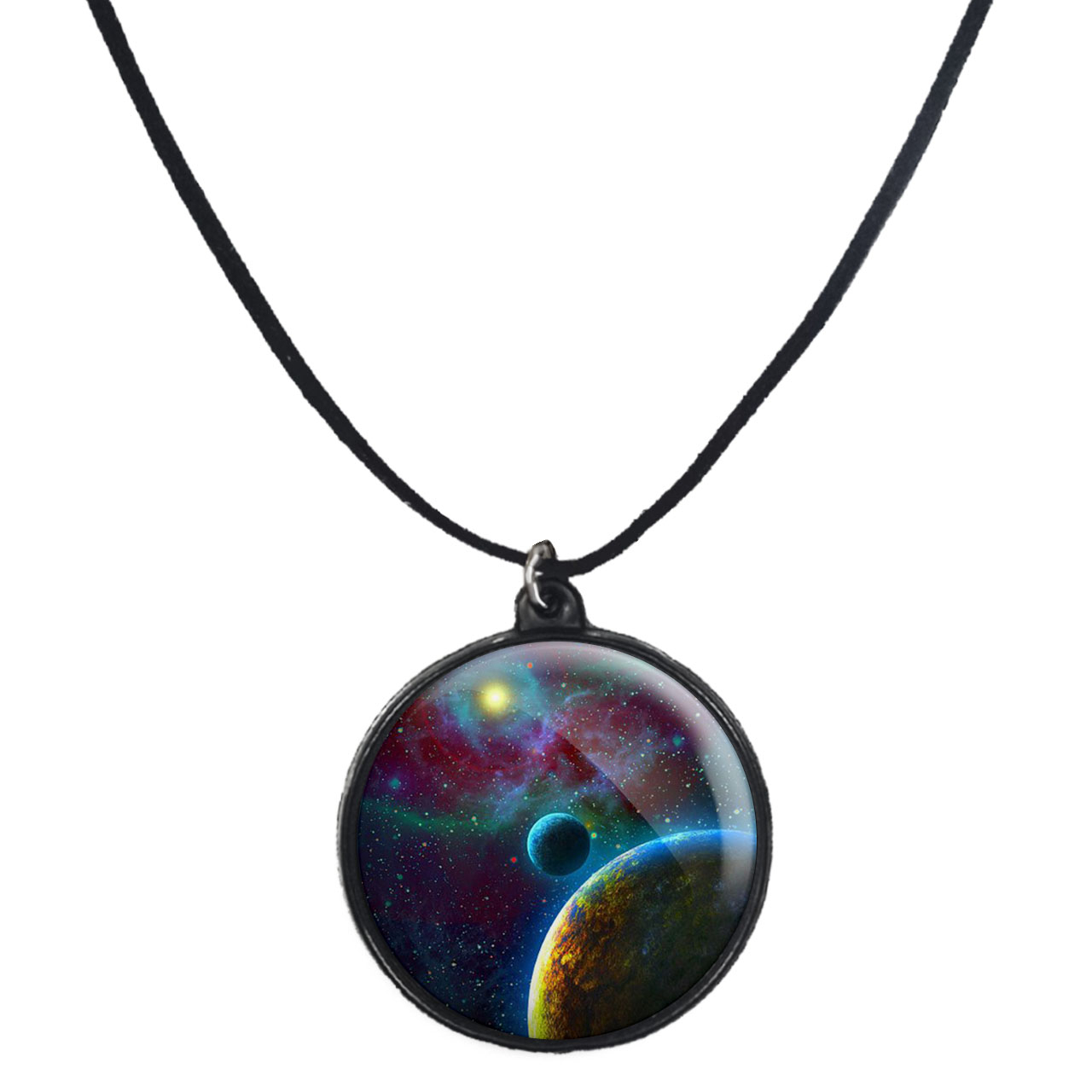 گردنبند پرمانه طرح سیاره ها کد pmb.25095 مدل دو طرفه