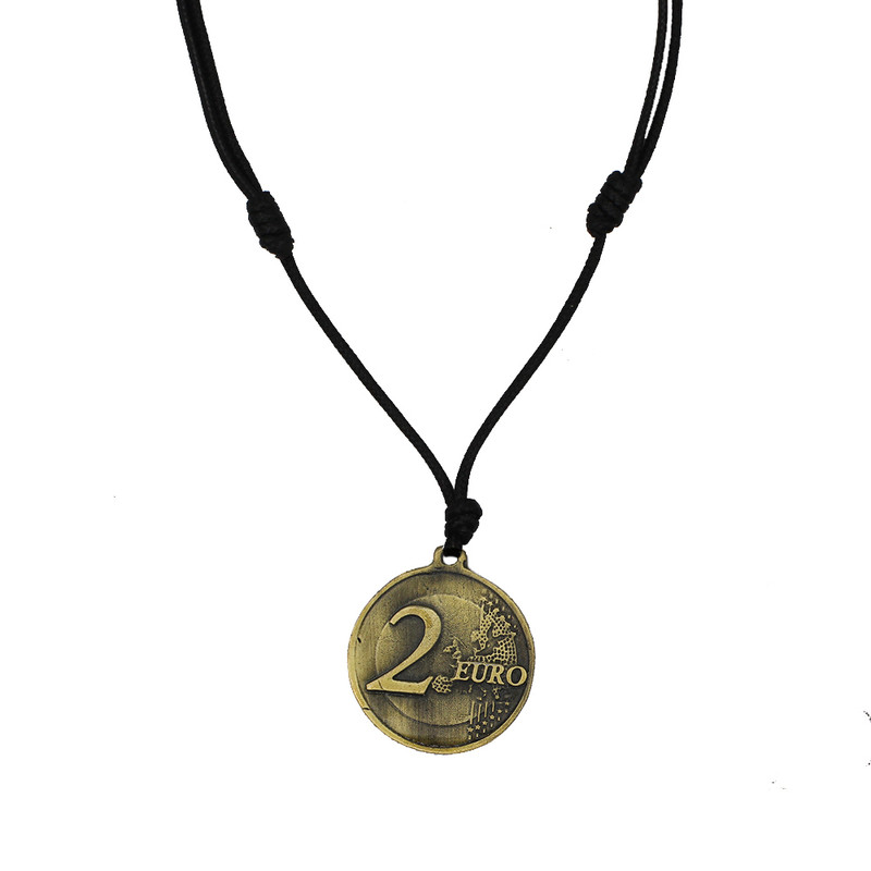 گردنبند مردانه رزالیا طرح 2 Euro مدل NM-L-69