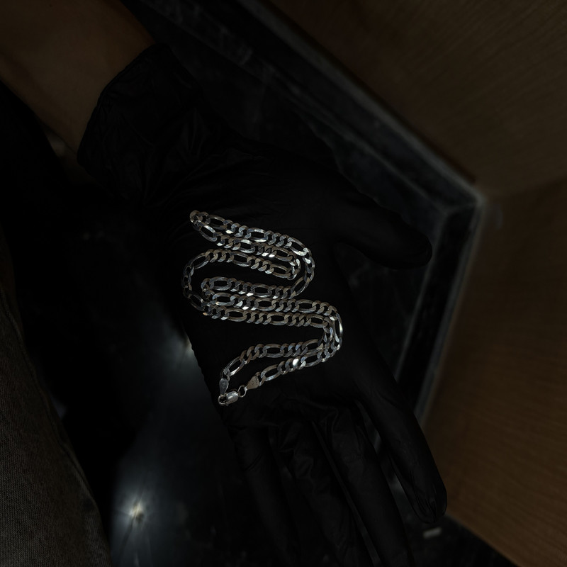 زنجیر نقره مردانه مدل فیگارو کد 13.69