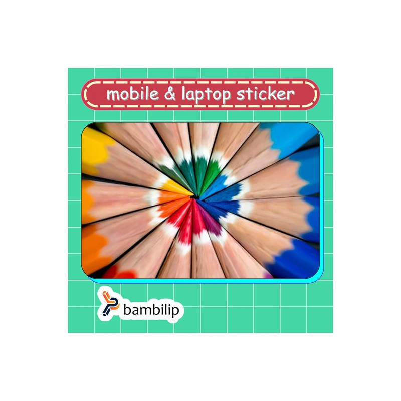 استیکر بامبیلیپ مدل کارت عابر طرح مدادرنگی های رنگین کمانی کد 4673371