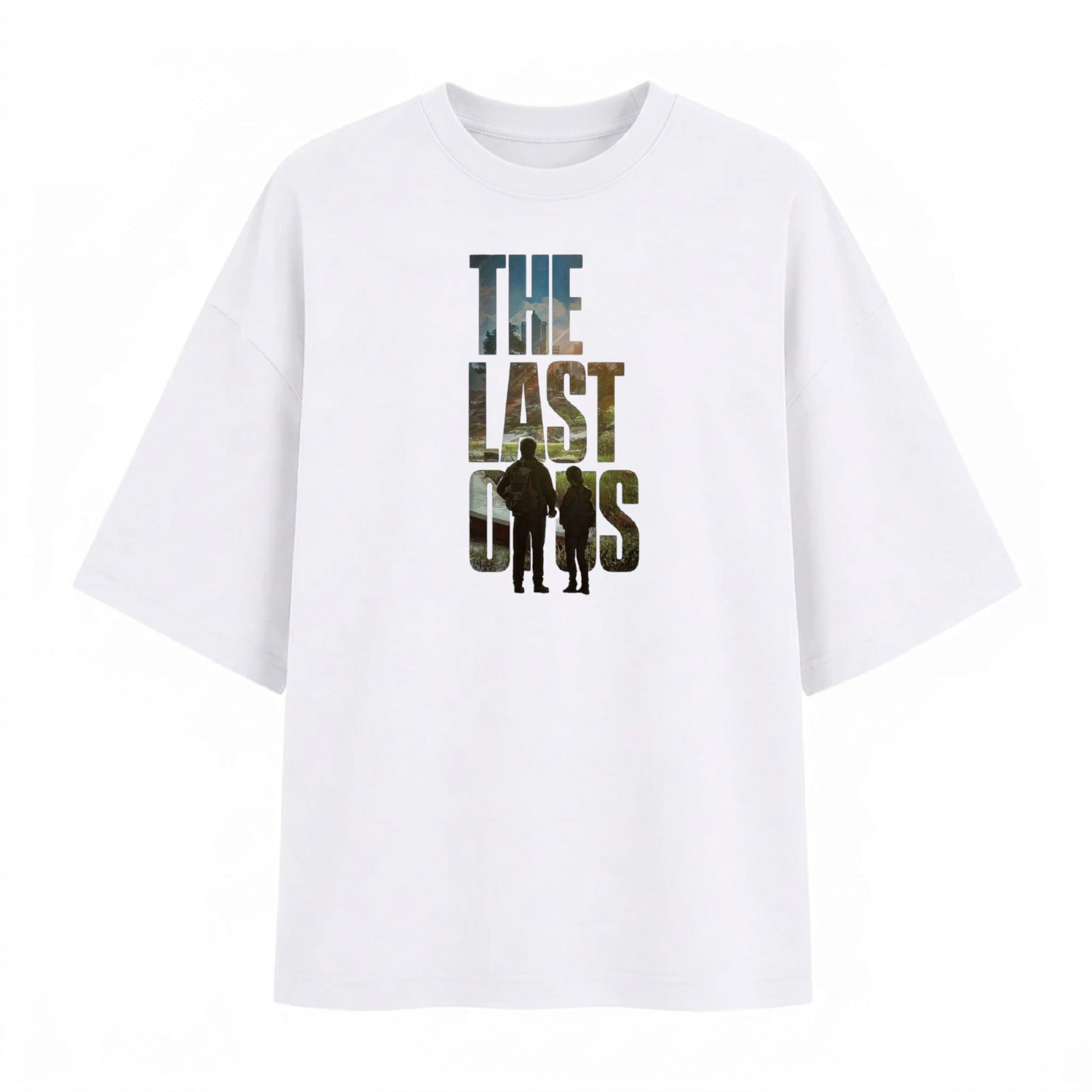 تی شرت آستین کوتاه زنانه پنبه یکرو طرح حیوانات باکسی مدل LAST OF US  کد v1