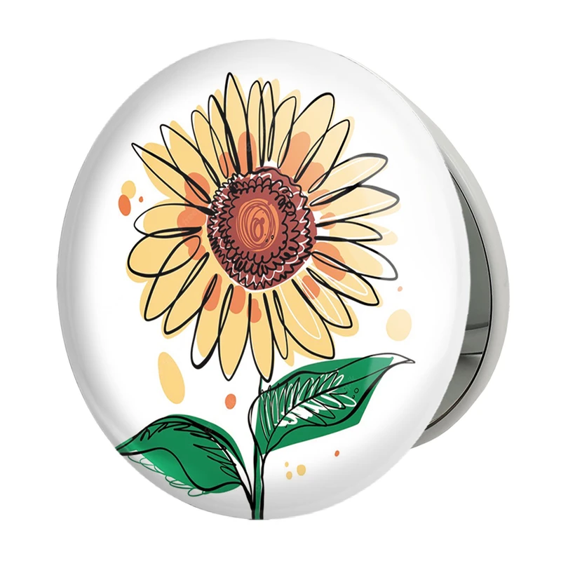 آینه جیبی خندالو طرح گل آفتابگردان مدل تاشو کد 29542