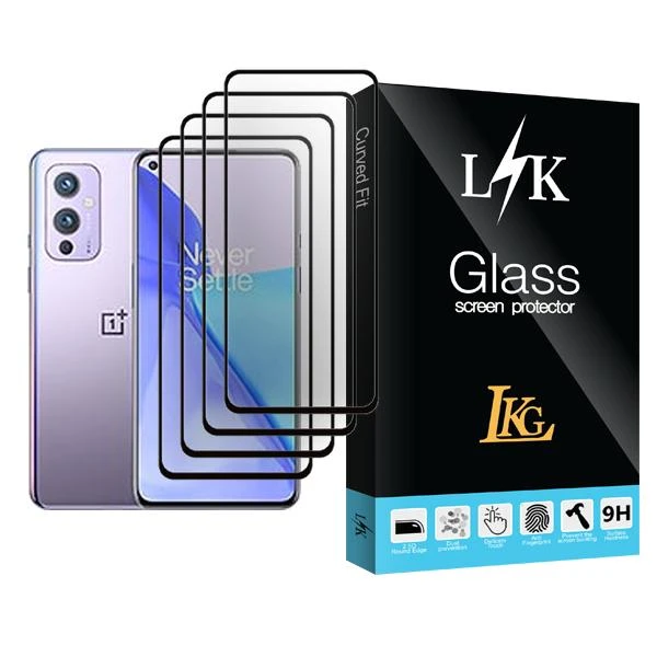 محافظ صفحه نمایش ال کا جی مدل LK Glass MIX004 مناسب برای گوشی موبایل وان پلاس 9 بسته چهار عددی