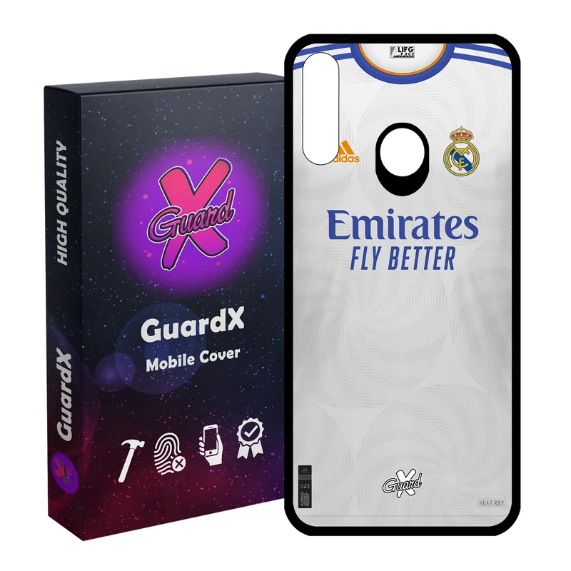 کاور گارد ایکس طرح رئال مادرید مدل Glass50358 مناسب برای گوشی موبایل سامسونگ Galaxy A20s