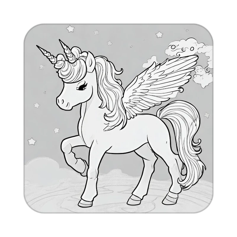 زیر لیوانی کاکتی طرح اسب تک شاخ و یونیکورن مدل mp33334