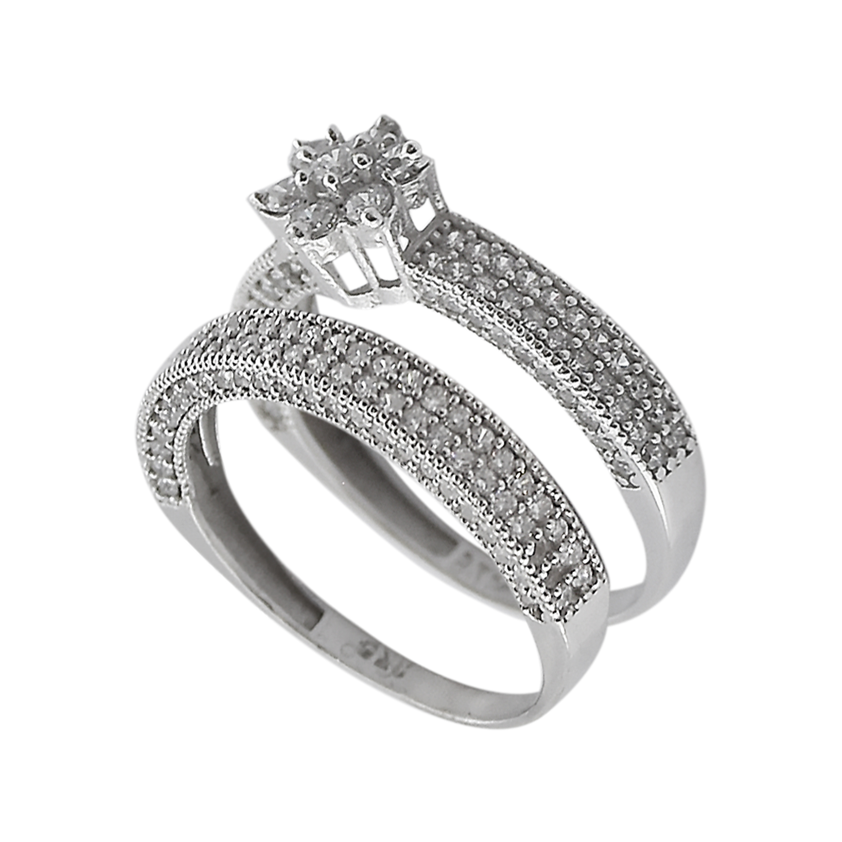 انگشتر نقره زنانه مدل SL-o01 مجموعه 2 عددی