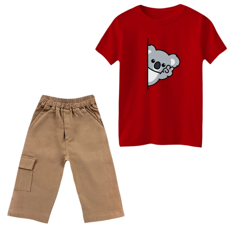 ست تی‌شرت و شلوارک پسرانه مدل کوالا کد 2