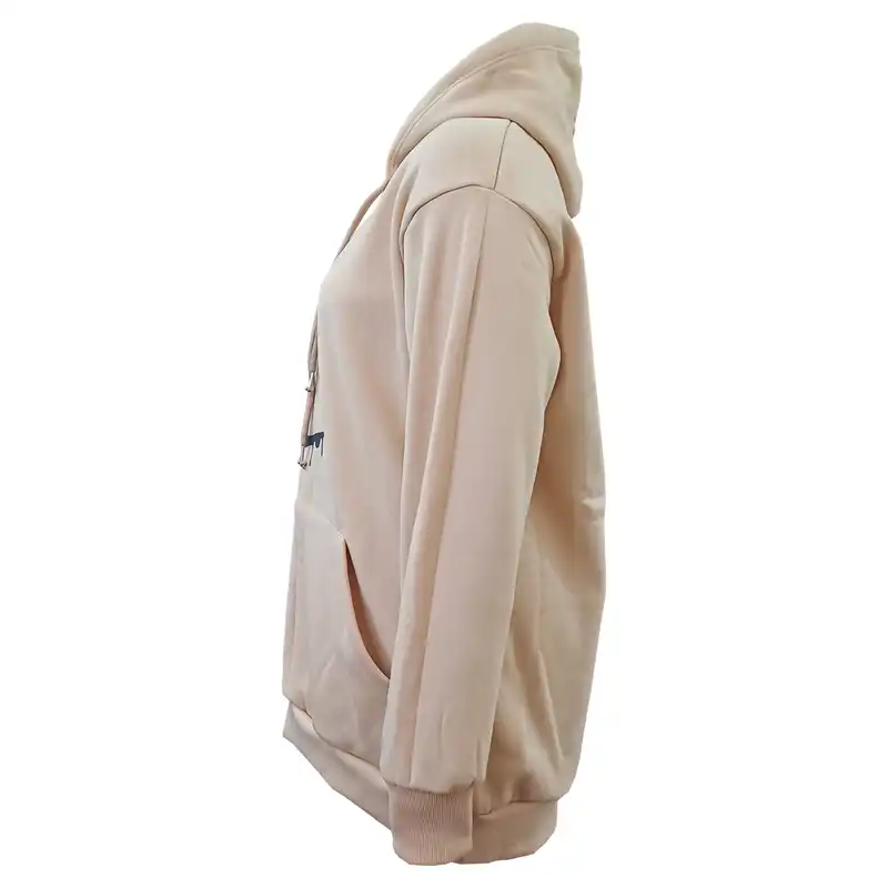 هودی زنانه مدل فوتر ضخیم رنگ کرمی