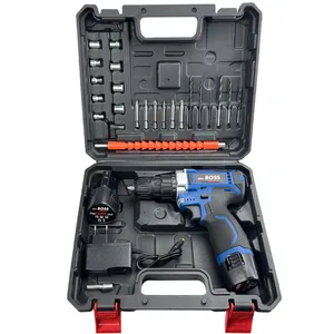 دریل پیچ گوشتی سه نظام 10 میلیمتری 18 ولت باس مدل BS1801 new مجموعه 28 عددی