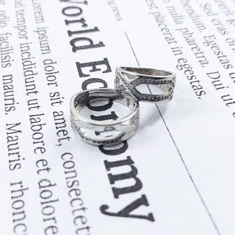 ست انگشتر نقره زنانه و مردانه سلین کالا مدل COD-7