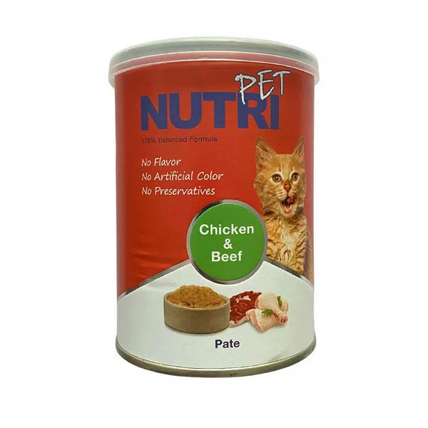 کنسرو غذای گربه نوتری پت مدل مرغ و گوشت قرمز وزن 425 گرم