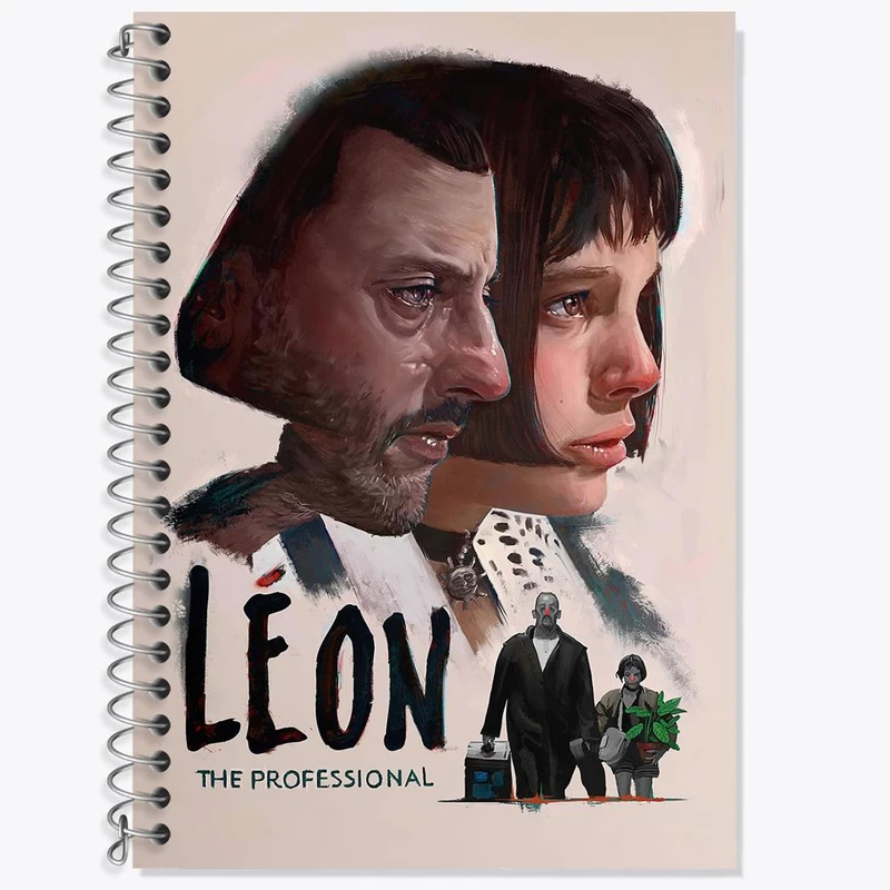 دفتر زبان 50 برگ خندالو مدل سه خط طرح لئون و ماتیلدا کد 3153