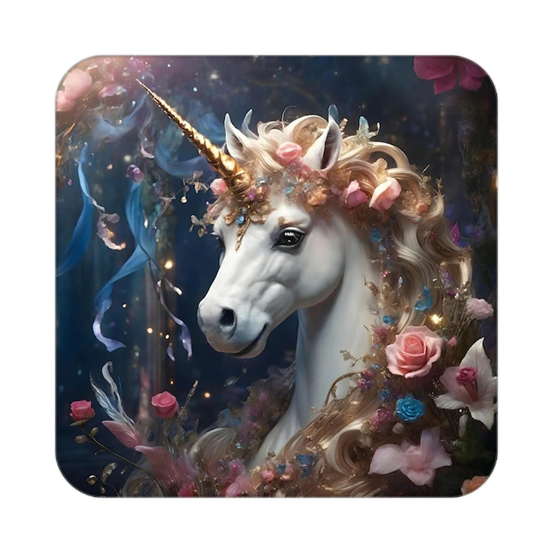 زیر لیوانی کاکتی طرح اسب تک شاخ و یونیکورن مدل mp31553