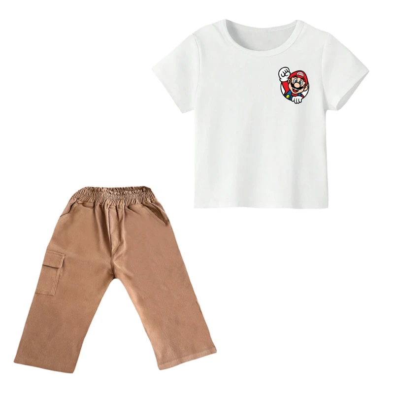 ست تی شرت و شلوارک پسرانه مدل ماریو کد ۹