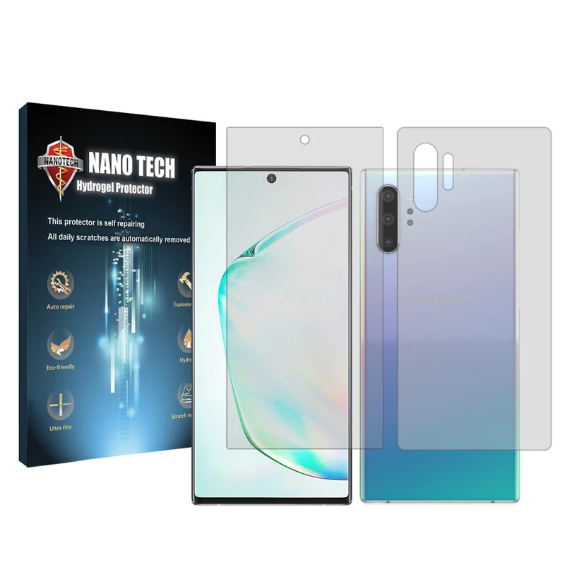 محافظ صفحه نمایش شفاف نانو تک مدل Tough مناسب برای گوشی موبایل سامسونگ Galaxy Note10 Plus به همراه محافظ پشت گوشی