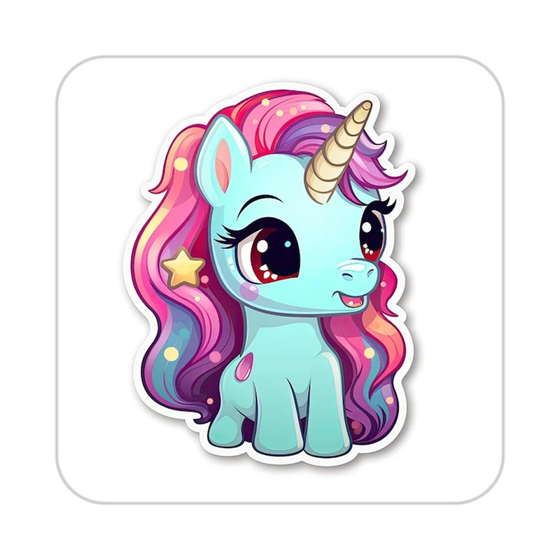 زیر لیوانی کاکتی طرح اسب تک شاخ و یونیکورن مدل mp30520