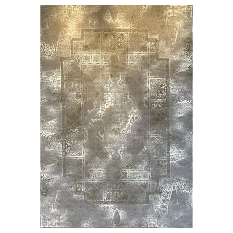 فرش ماشینی 1200 شانه زمینه نسکافه‌ای حاشیه نسکافه ای مدل یادبود تراکم 3600