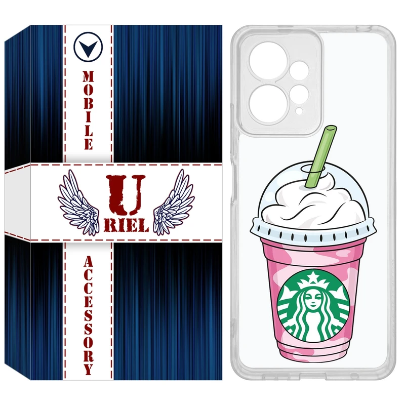 کاور یوریل مدل Clear کد 55 طرح استارباکس مناسب برای گوشی موبایل شیائومی Redmi Note 12 4G