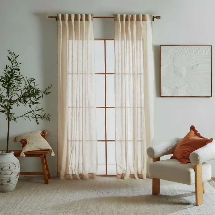 پرده تیکو دکو مدل حریر کلاسیک شش چین سایز 225x280 سانتیمتر 