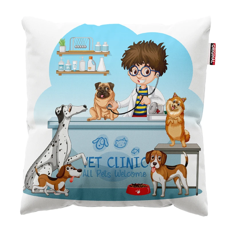 کوسن پاد آفرین مدل دامپزشک پت شاپ کد PK401899 سایز 40*40 سانتی متر