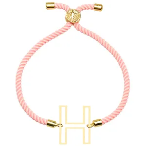 دستبند طلا 18 عیار دخترانه کرابو طرح حرف H مدل Krd1685