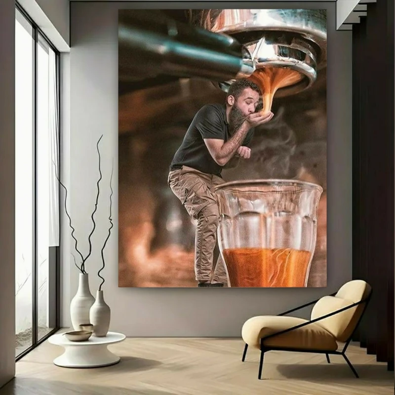 تابلو بوم طرح مخمل قهوه سازی مدل اسپرسو کد BK23538