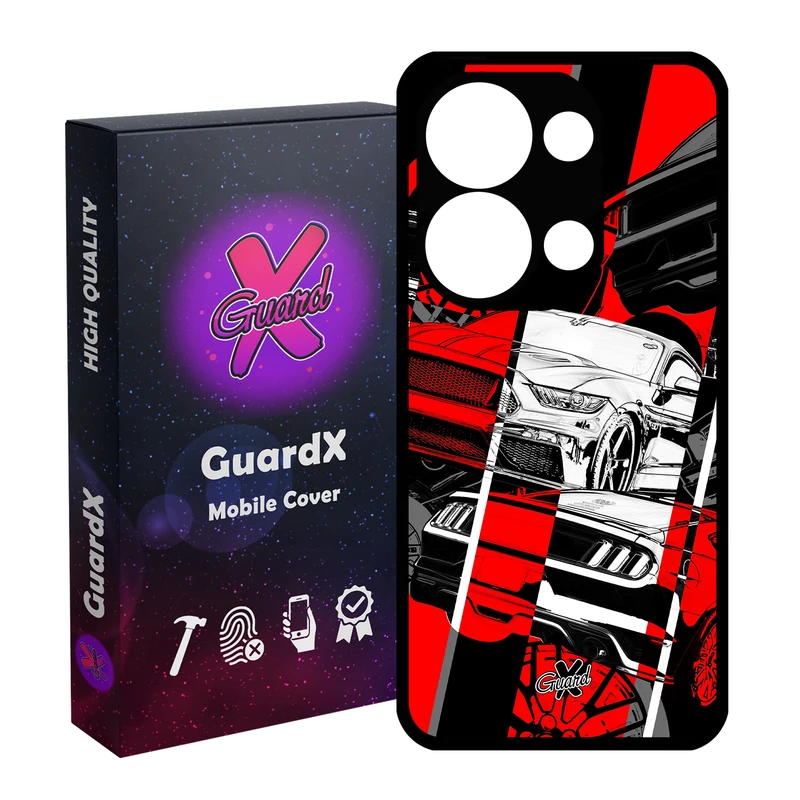کاور گارد ایکس طرح خودرو مدل Glass10218 مناسب برای گوشی موبایل شیائومی Poco X6 5G / Note 13 Pro 5G