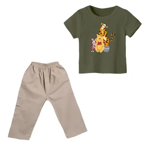 ست تی شرت و شلوارک پسرانه مدل پو کد 19 رنگ سبز