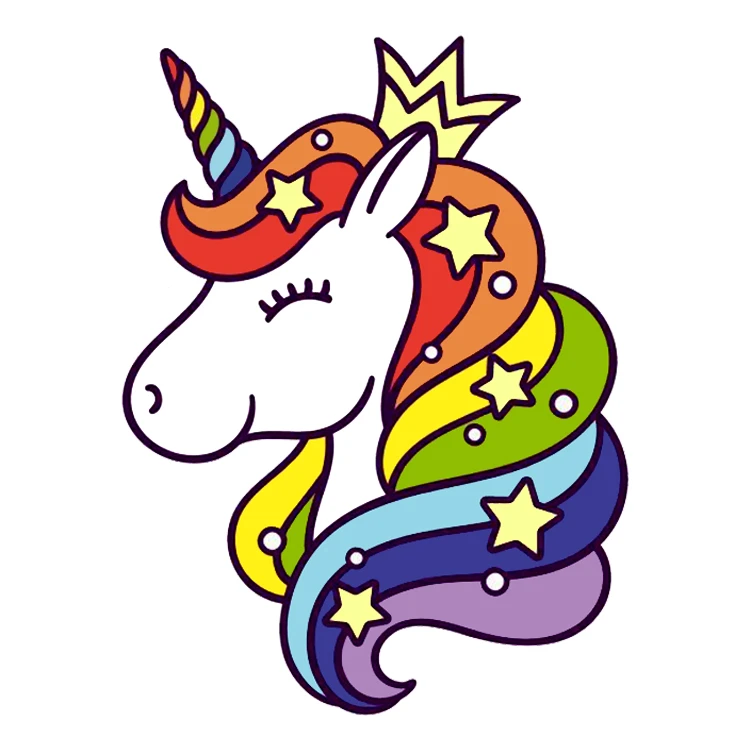 استیکر پارچه و لباس پاد آفرین مدل یونیکورن کد DKST161