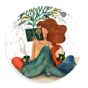 دیوارکوب طرح مادر و دختر کتابخوان مدل wtb315