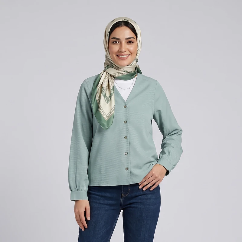 شومیز آستین بلند یقه هفت زنانه ایکس ساید مدل S546411Z8