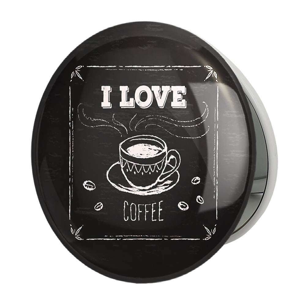 آینه جیبی خندالو طرح قهوه Coffee مدل تاشو کد 21989 
