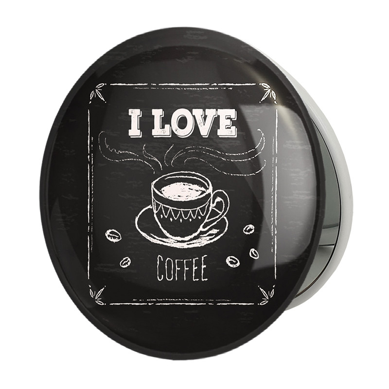 آینه جیبی خندالو طرح قهوه Coffee مدل تاشو کد 21989 
