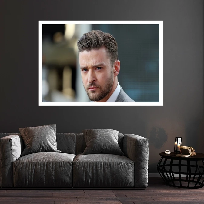 تابلو بکلیت طرح خواننده جاستین تیمبر لیک مدل قاب شاسی W-s10068