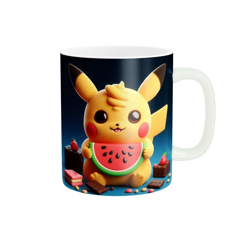 ماگ پاد آفرین طرح پیکاچو مدل هندوانه کد 159