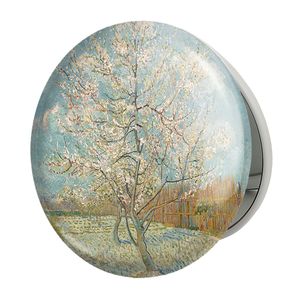 آینه جیبی خندالو طرح درخت هلو صورتی ونسان ونگوگ (Van Gogh) مدل تاشو کد 36806