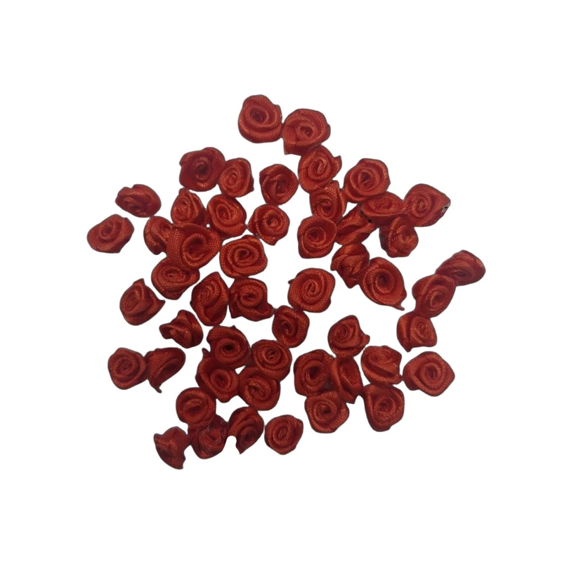گل مدل رز روبانی کوچک کد red 2 بسته 50 عددی