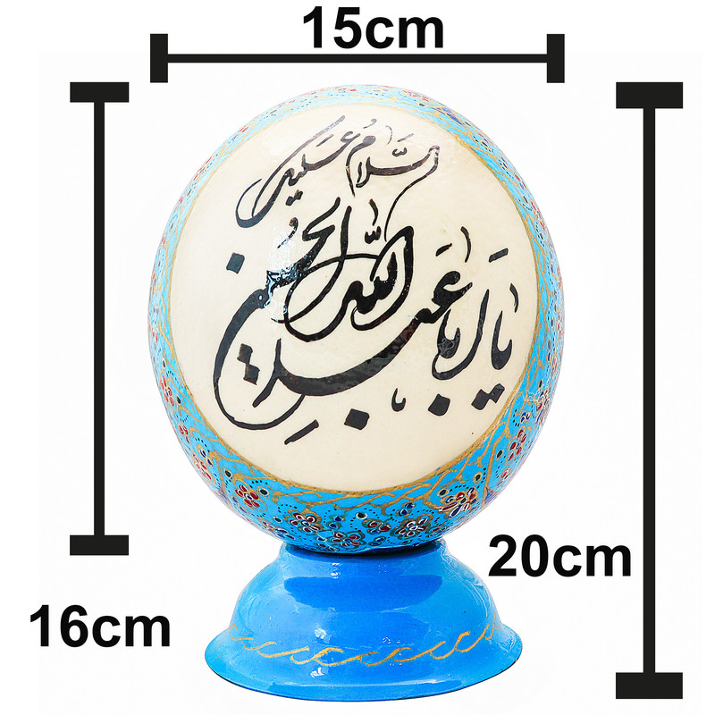 تخم شترمرغ  تزیینی مدل مگنت دار طرح یا أباعبدالله الحسین (ع) کد 2015
