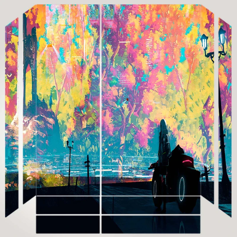 برچسب پلی استیشن ۴ مدل طرح painted city  کد PS-10542