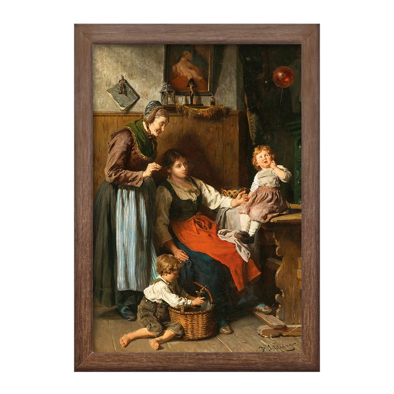 تابلو خندالو طرح نقاشی بالون قرمز اثر فلیکس شلزینگر کد F12305