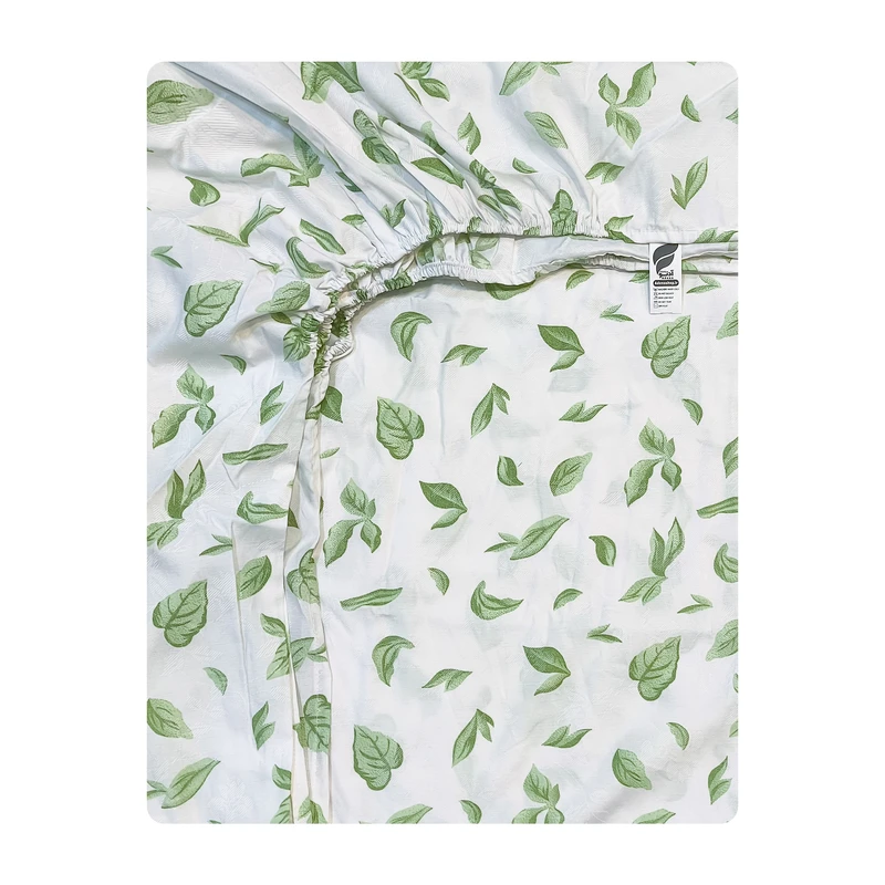 ملحفه نخی آدنو مدل Leaf کد IR205 یک نفره سایز 120x200 سانتی متر