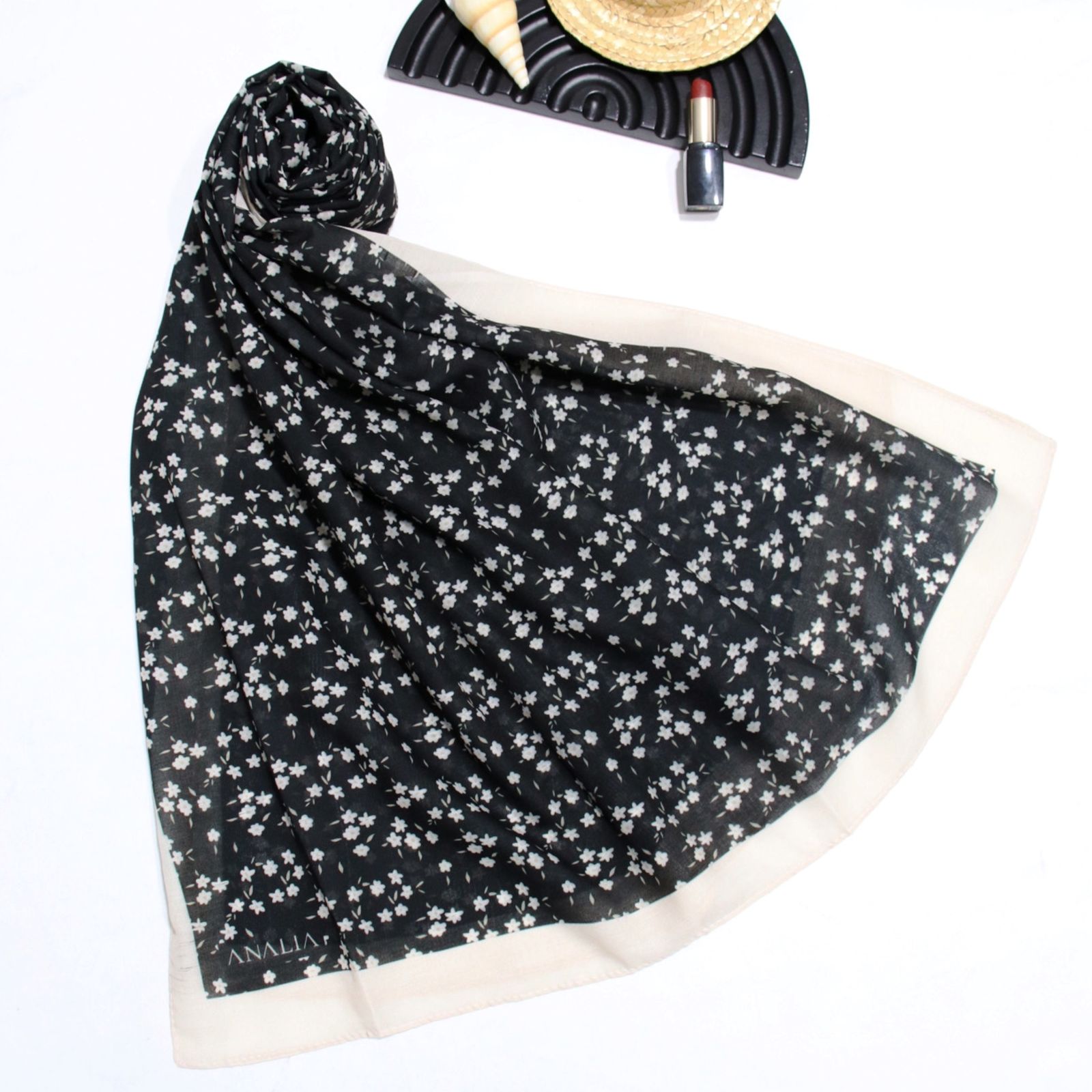 شال زنانه مدل خنک تابستانه طرح گل کد 7062 -  - 19