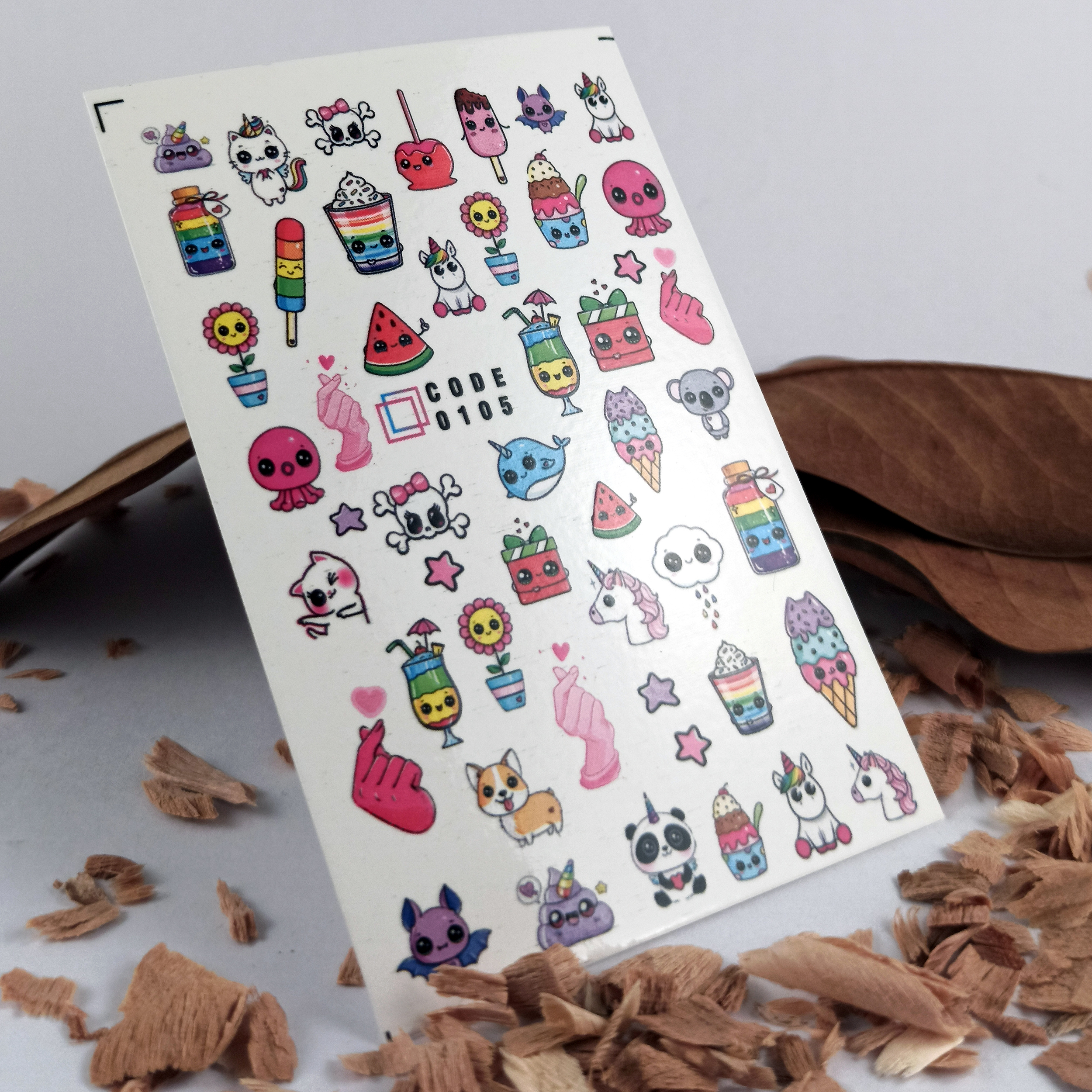 برچسب لنز ناخن مدل فانتزی کد 01 مجموعه 2 عددی