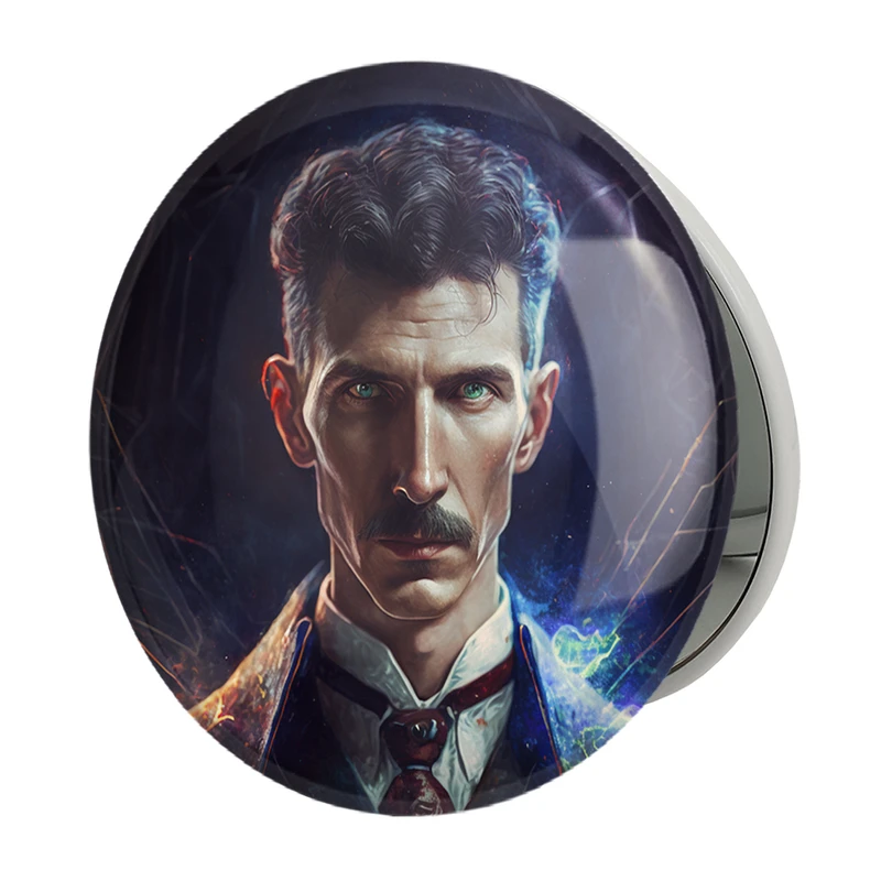 آینه جیبی خندالو طرح نیکولاس تسلا Tesla مدل تاشو کد 29489