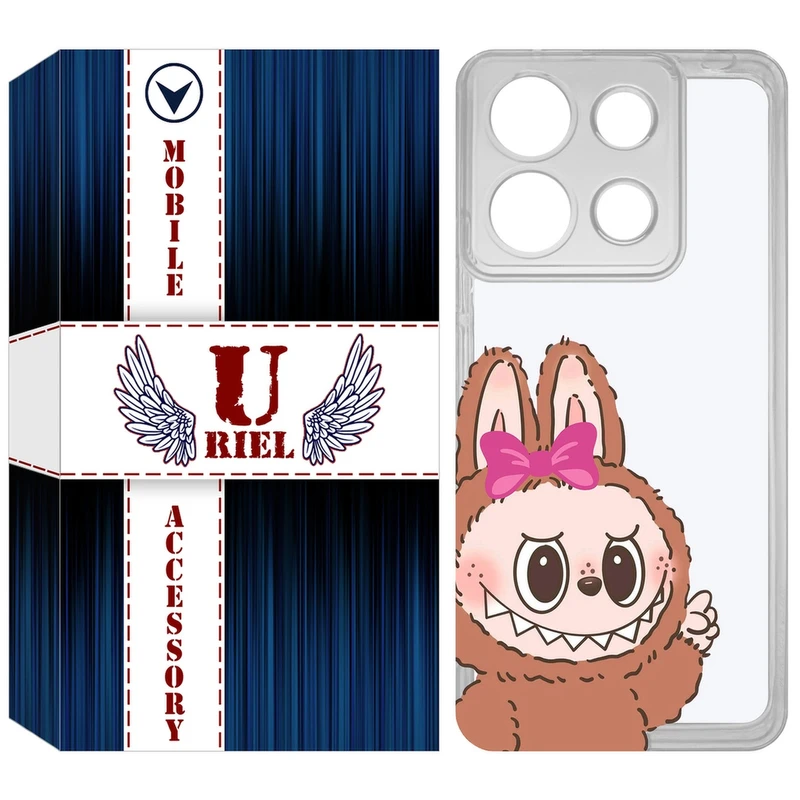 کاور یوریل مدل Clear کد 109 طرح لبوبو Labubu مناسب برای گوشی موبایل شیائومی Redmi Note 13 4G