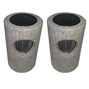 چراغ پارکی خورشیدی مدل سنگی بسته 2 عددی