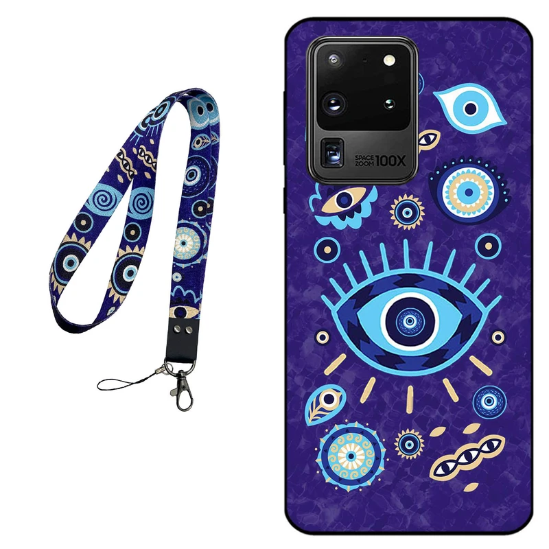 کاور مگافون طرح چشم نظر مدل 0023 مناسب برای گوشی موبایل سامسونگ Galaxy S20 Ultra به همراه بند گردنی