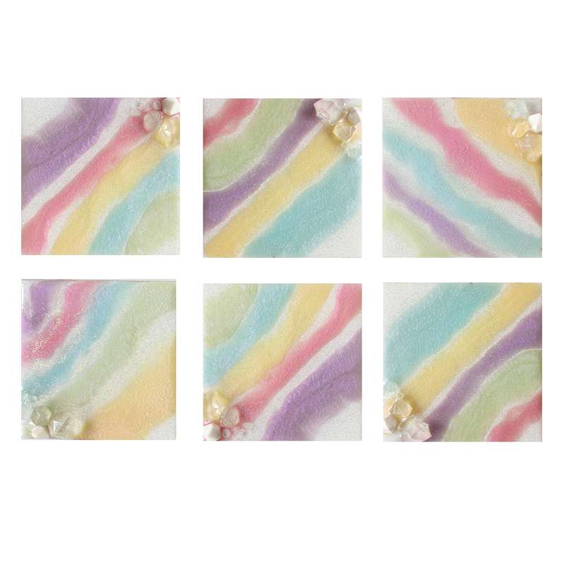 مجموعه ظروف هفت سین 6 پارچه طرح دورانا مدل Cristal Rainbow