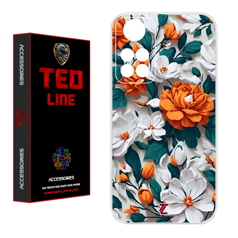 کاور تدلاین طرح گل نارنجی کد 1229 مناسب برای گوشی موبایل شیائومی Redmi Note 11 4G / Note 11S